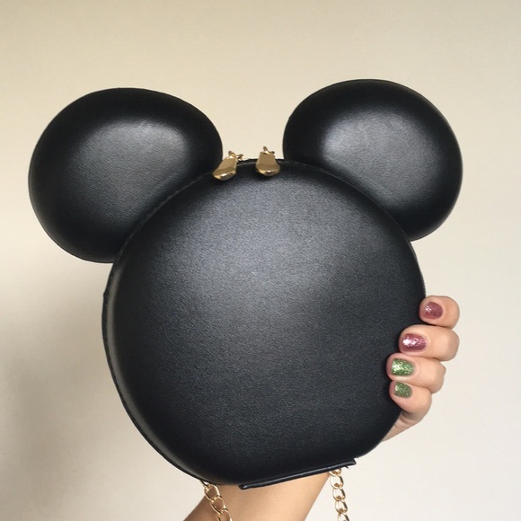 Disney Mickey Mouse Black Crossbody Bag Handbag - Picture 5 of 6